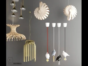 nordic style chandelier 02 3D Model