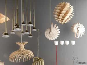 nordic style chandelier 02 Model 3D