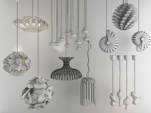 nordic style chandelier 02 Model 3D