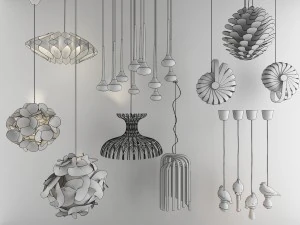 nordic style chandelier 02 3D Model