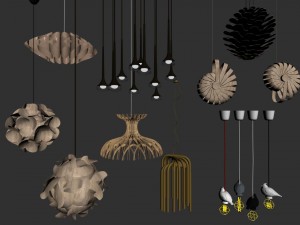 nordic style chandelier 02 Model 3D