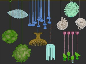 nordic style chandelier 02 Model 3D
