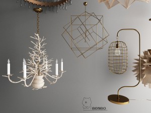 nordic style chandelier 01 Modello 3D