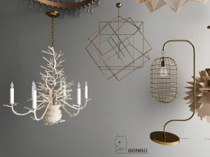 nordic style chandelier 01 3D Model