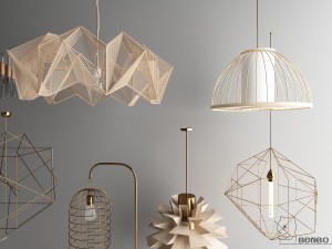 nordic style chandelier 01 Modello 3D
