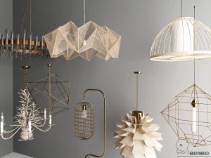 nordic style chandelier 01 3D Model