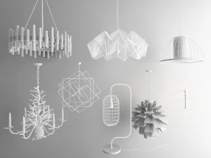 nordic style chandelier 01 3D Model