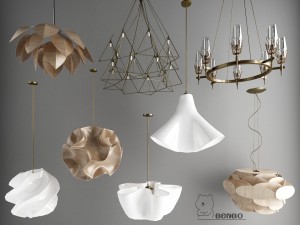 nordic style chandelier 03 3D Model