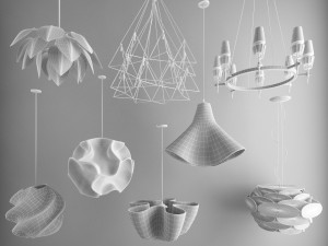 nordic style chandelier 03 Modelo 3D