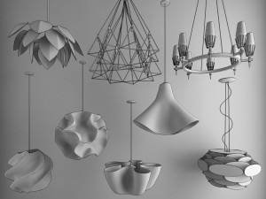 nordic style chandelier 03 Modelo 3D