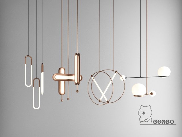 nordic style chandelier 04 3D मॉडल .c4d .max .obj .3ds .fbx .stl .blend 