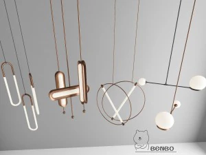 nordic style chandelier 04 3D Model