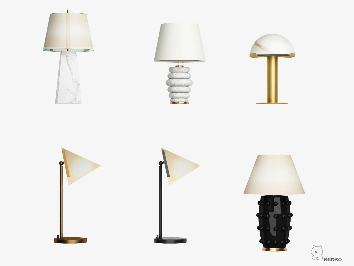 america kelly wearstler table lamp combination 3D Model .c4d .max .obj .3ds .fbx .stl .blend 