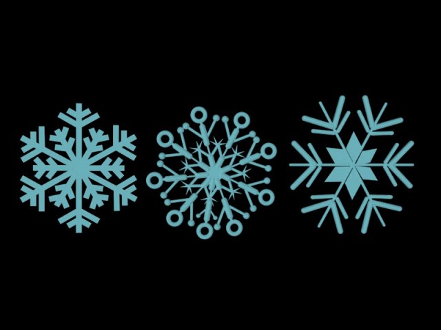 snowflakes 3Dモデル .c4d .max .obj .3ds .fbx .stl .blend 