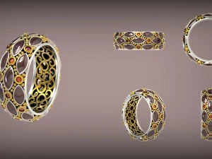 enamel ring with diamond 3D Model