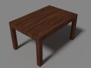 tavolo basso in legno poly Modello 3D