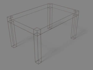 tavolo basso in legno poly Modello 3D