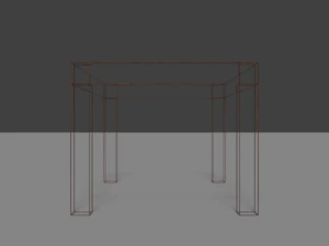 tavolo basso in legno poly Modello 3D