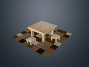 table and chair Modelo 3D