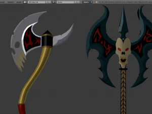 hachas demon&iacute;acas Modelo 3D