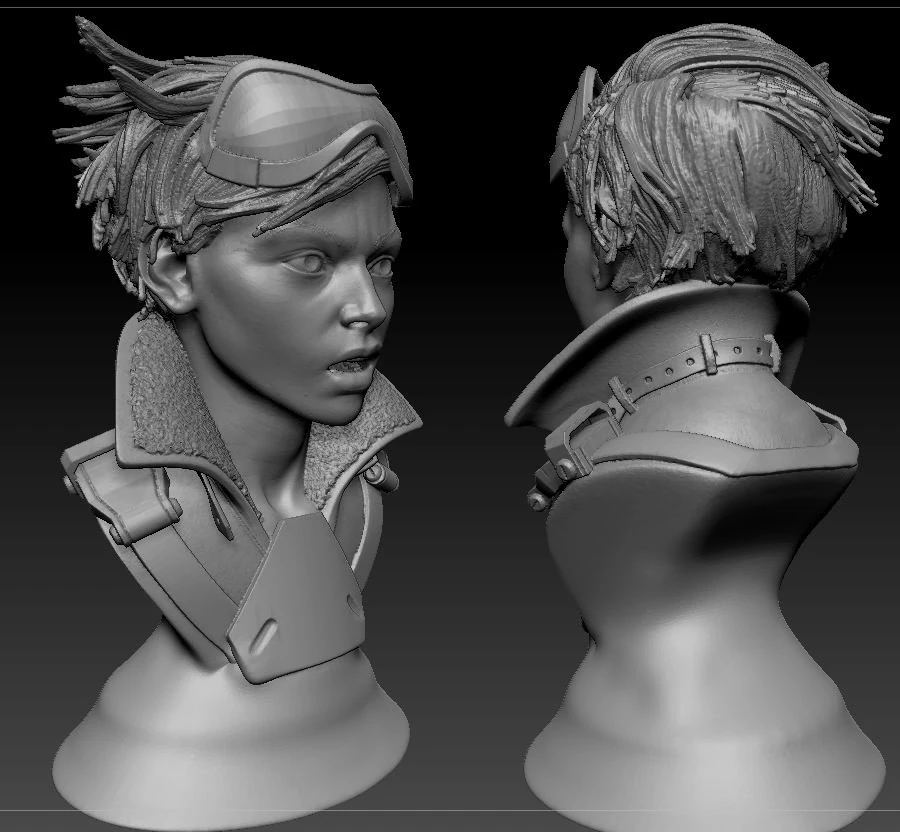 overwatch tracer bust - fan art 3D Print Model .c4d .max .obj .3ds .fbx .stl .blend 