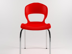 chair for kitchen-dining room - steel-wood materials Modèle 3D