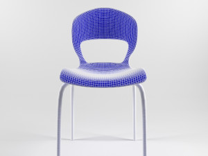 chair for kitchen-dining room - steel-wood materials Modèle 3D