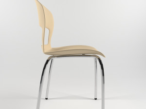 chair for kitchen-dining room - steel-wood materials Modèle 3D