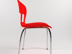 chair for kitchen-dining room - steel-wood materials Modèle 3D