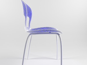 chair for kitchen-dining room - steel-wood materials Modèle 3D