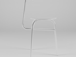 chair 3 legs for kitchen-dining room - steel-wood materials Model 3D