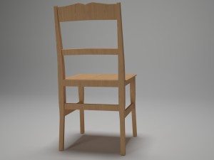 chair for kitchen-dining room - wood materal 3D 모델