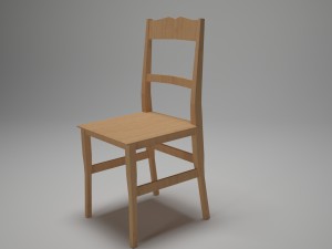 chair for kitchen-dining room - wood materal 3D 모델