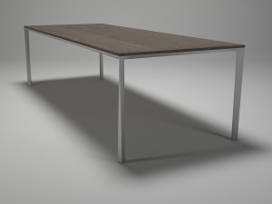 table for dining room - steel-wood materals Model 3D