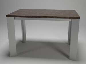 table for kitchen-dining room - steel-wood materals 3D Model