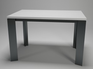 table for kitchen-dining room - steel-wood materals Model 3D