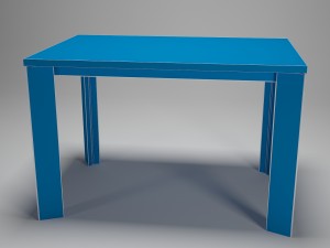table for kitchen-dining room - steel-wood materals Model 3D