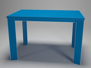 table for kitchen-dining room - steel-wood materals 3D Model