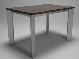 table for kitchen-dining room - steel-wood materals 3D Model