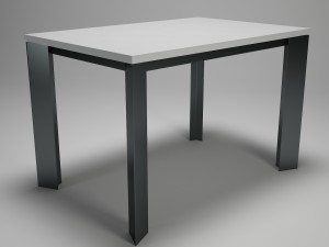 table for kitchen-dining room - steel-wood materals Model 3D