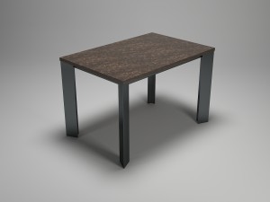 table for kitchen-dining room - steel-wood materals Model 3D
