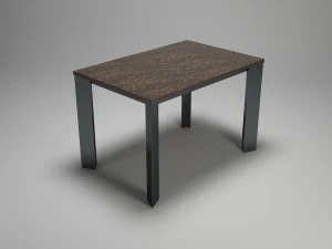 table for kitchen-dining room - steel-wood materals 3D Model