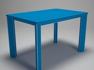table for kitchen-dining room - steel-wood materals 3D Model