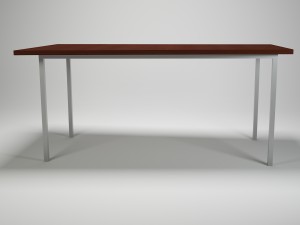 trapezoid table for kitchen-dining room - steel-wood materals 3D Model