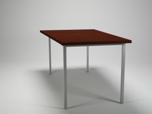 trapezoid table for kitchen-dining room - steel-wood materals 3D मॉडल