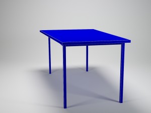 trapezoid table for kitchen-dining room - steel-wood materals 3D मॉडल