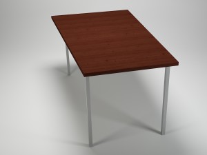 trapezoid table for kitchen-dining room - steel-wood materals 3D मॉडल