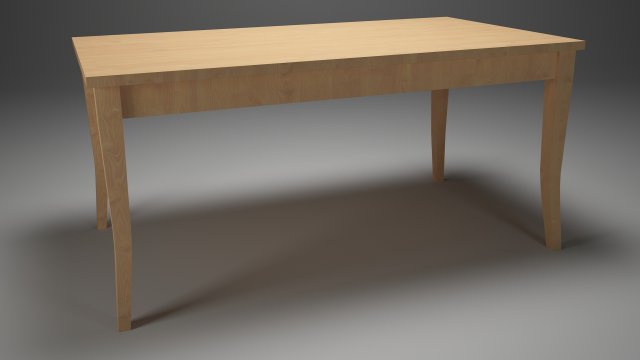 table for kitchen-dining room - wood materal 3D मॉडल .c4d .max .obj .3ds .fbx .stl .blend 