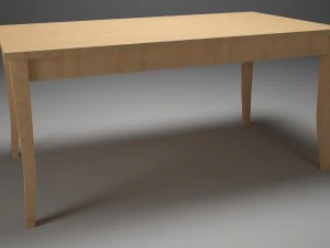 주방 - 식당 용 테이블 - 목재 소재 3D 모델