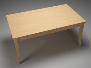 table for kitchen-dining room - wood materal 3D मॉडल